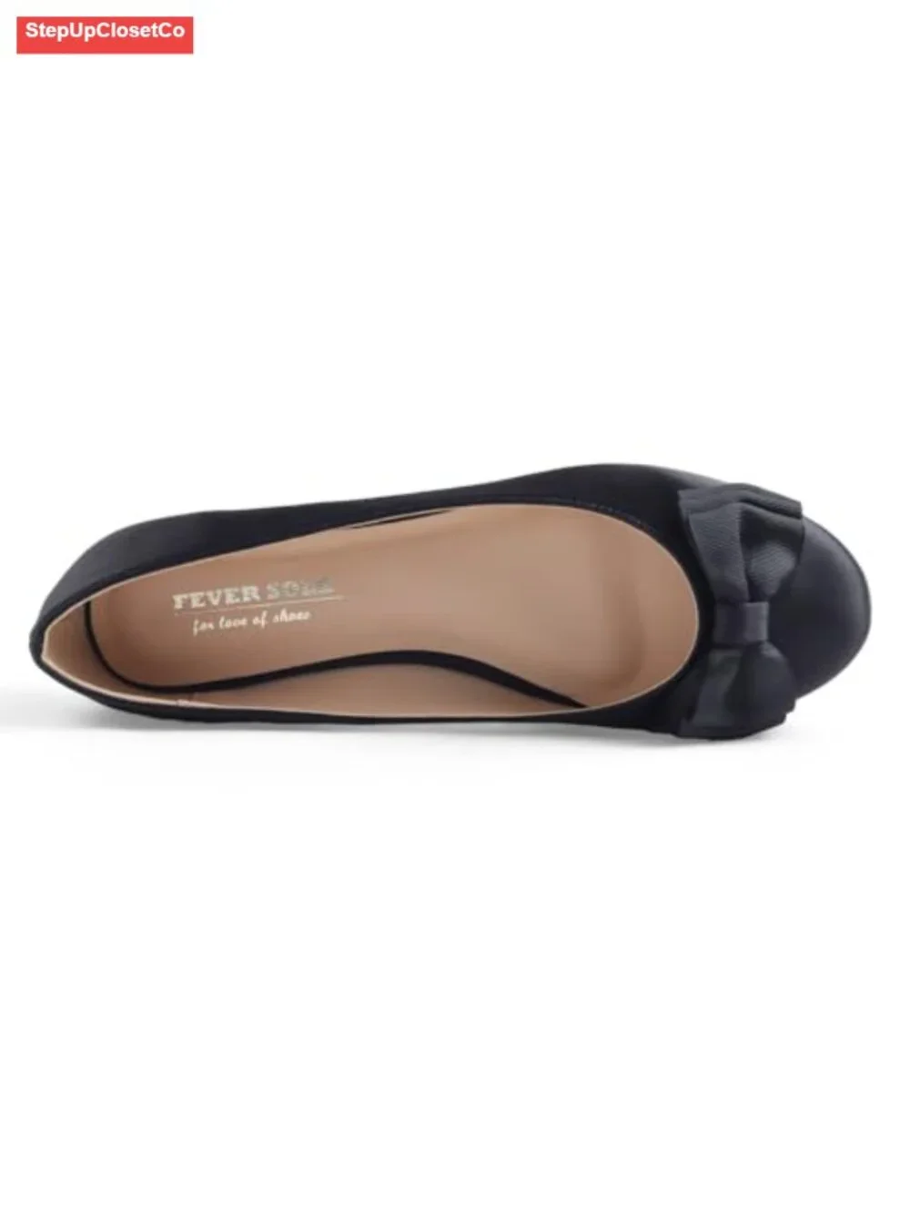 Synthetic Satin Round Toe Bow Tie Ballet Flats Memory Foam Insole
